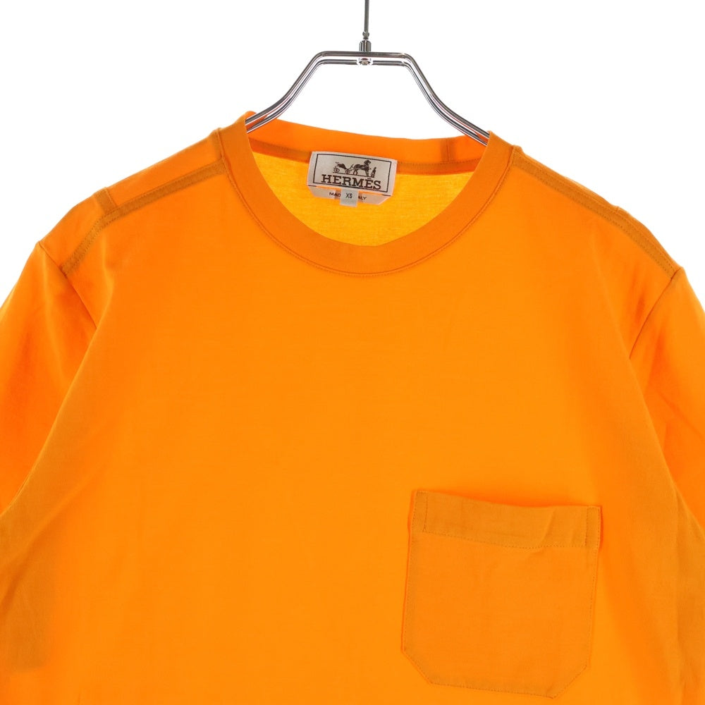 HERMES(エルメス) コットン ポケット半袖Tシャツ カットソー オレンジ