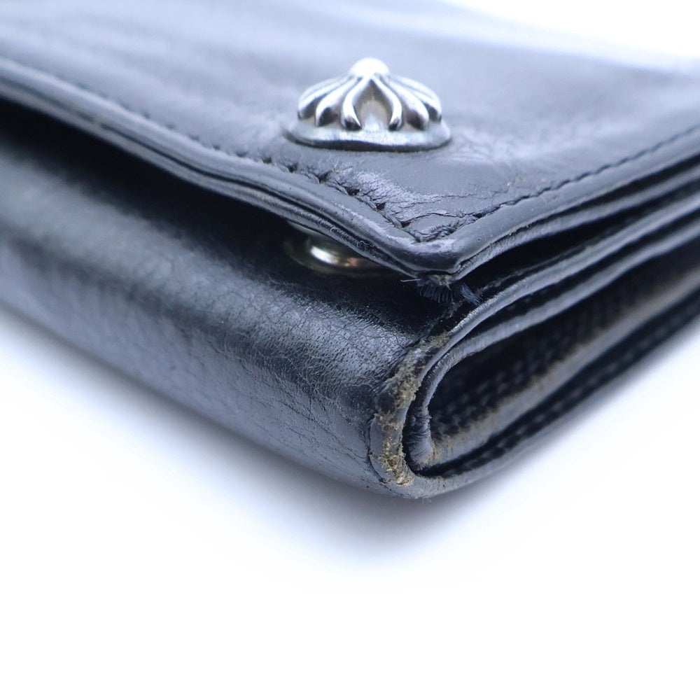 CHROME HEARTS(クロムハーツ) 3FOLD 3フォールド クロスボールボタン レザーウォレット 財布 ブラック BCA364