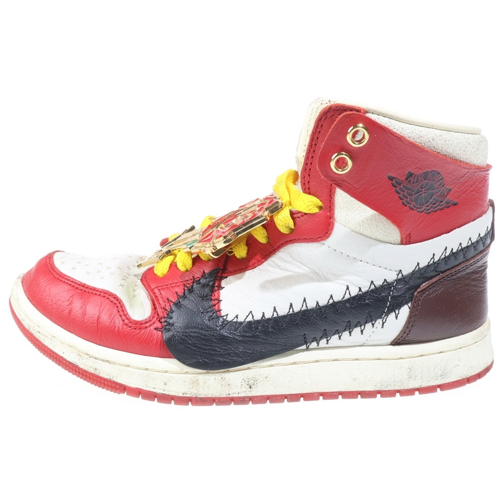 NIKE(ナイキ) ×TEYANA TAYLOR W AIR JORDAN 1 ZM AIR CMF 2 SP FJ0604-601 テヤナ テイラー エアジョーダン1 ハイ ズーム ハイカットスニーカー レッド US7/24cm