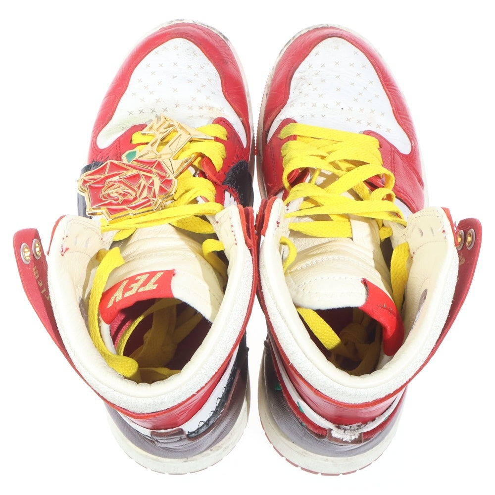 NIKE(ナイキ) ×TEYANA TAYLOR W AIR JORDAN 1 ZM AIR CMF 2 SP FJ0604-601 テヤナ テイラー エアジョーダン1 ハイ ズーム ハイカットスニーカー レッド US7/24cm