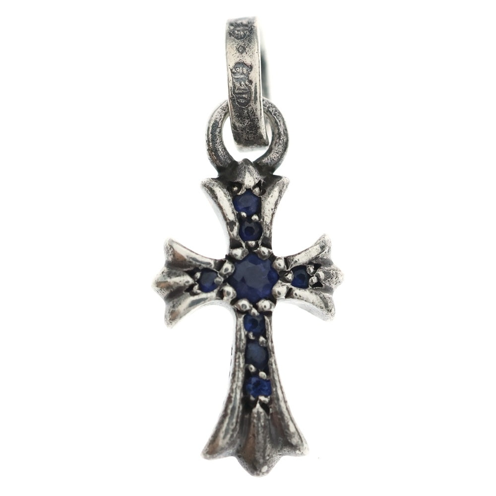 CHROME HEARTS(クロムハーツ) CRS BBYFAT P SAP ベイビーファットクロス PAVEサファイア ペンダントトップ シルバー BCA236