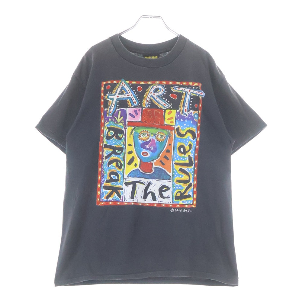 NO BRAND(ノーブランド) 90s Fred Babb ART BREAK THE RULES Art-T フレッドバブ アートT 半袖カットソー ブラック