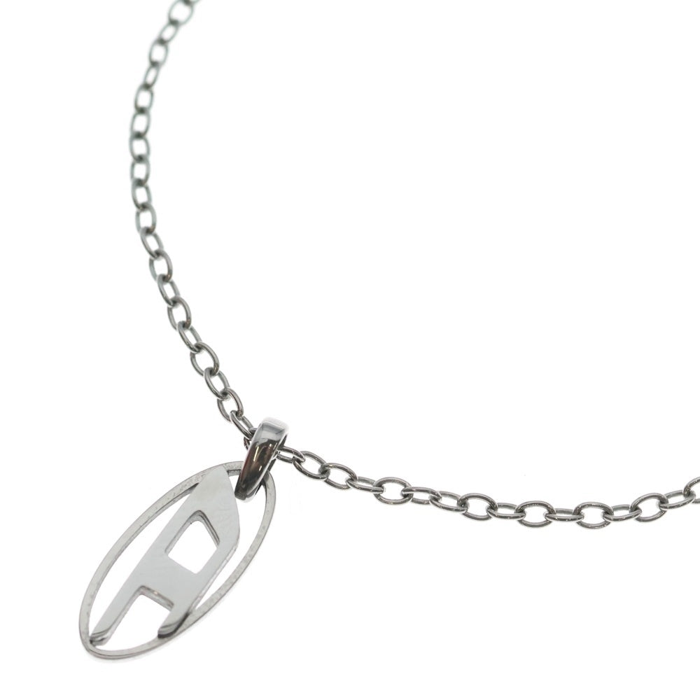 DIESEL(ディーゼル) Stainless steel pendant necklace オーバルD ネックレス シルバー
