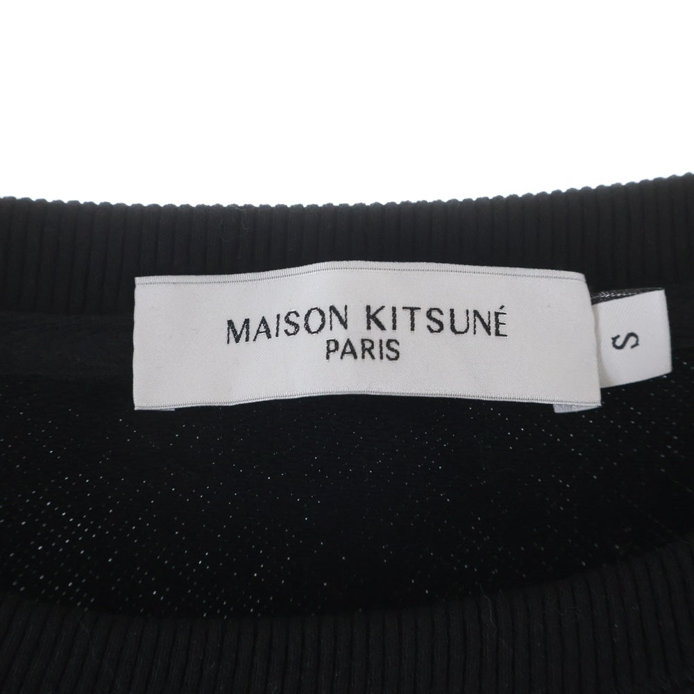 MAISON KITSUNE(メゾンキツネ) DOUBLE FOX HEAD PATCH CLASSIC SWEATSHIRT フロント刺繍ロゴ スウェット ブラック HU05132WW0008