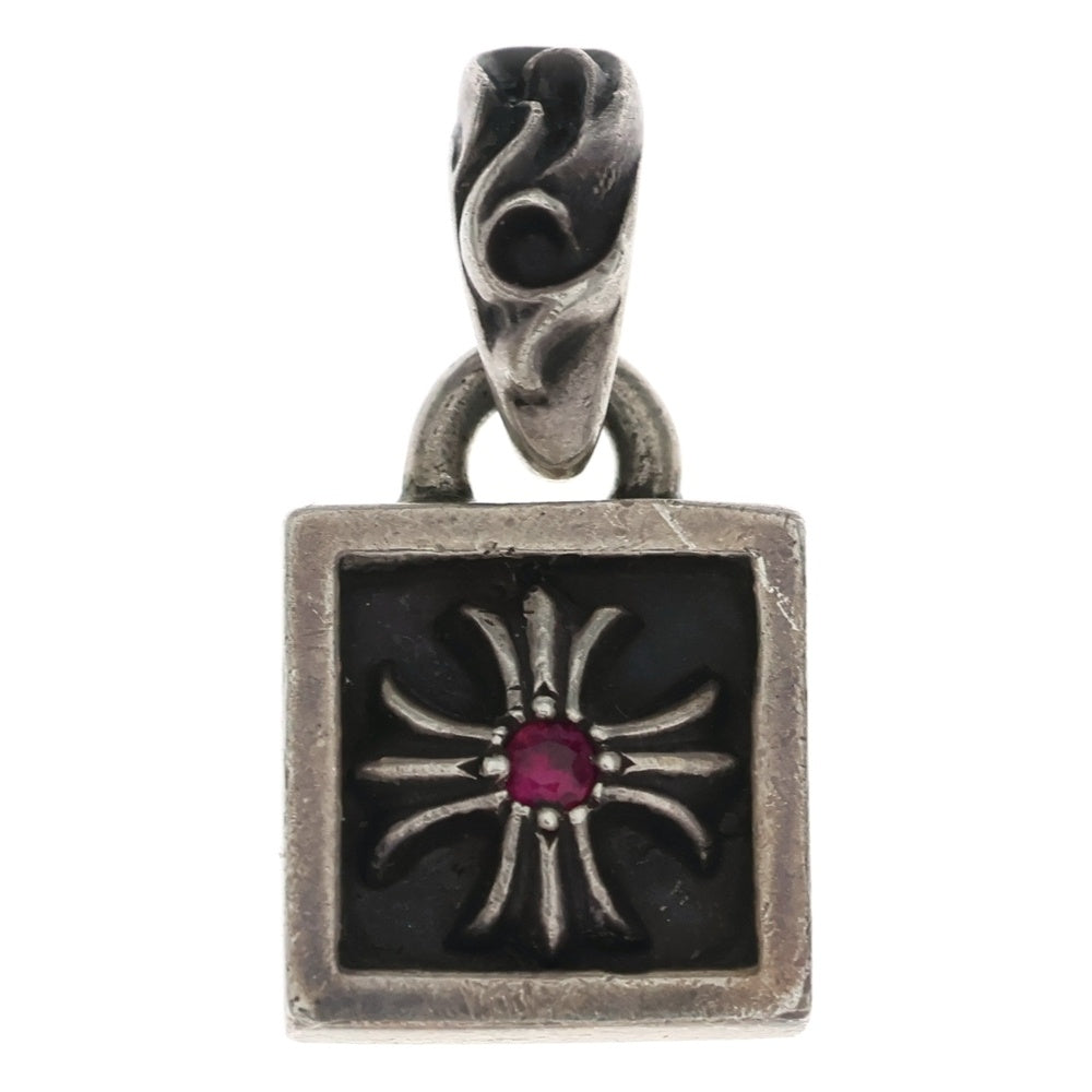 CHROME HEARTS(クロムハーツ) FRAMED CH PLUS 1RBY フレームドCHプラス 1ルビー ネックレストップ シルバー