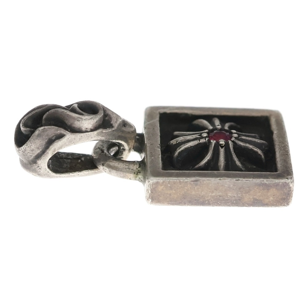 CHROME HEARTS(クロムハーツ) FRAMED CH PLUS 1RBY フレームドCHプラス 1ルビー ネックレストップ シルバー