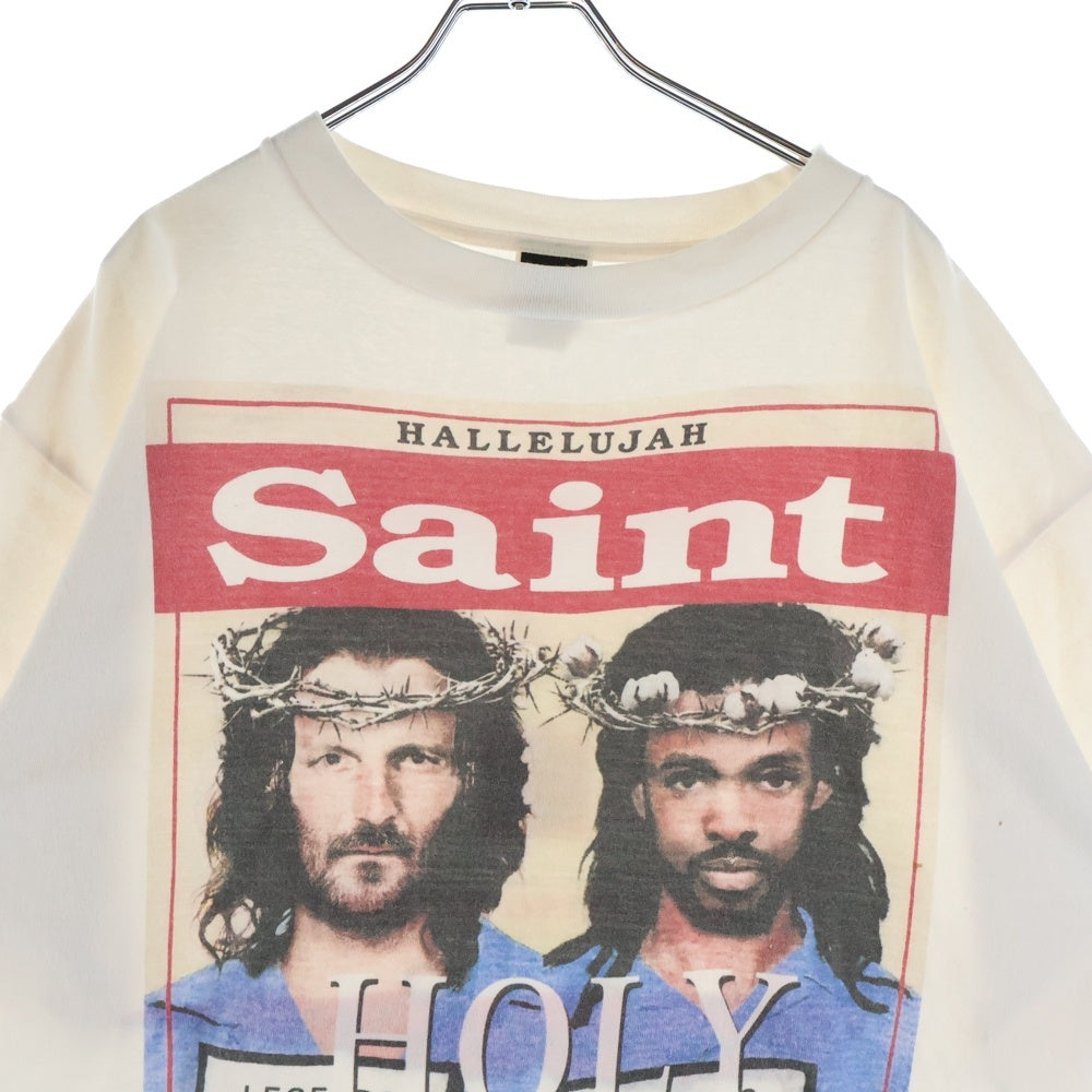 SAINT MICHAEL(セントマイケル) 22SS HOLLY STATEフォトプリント半袖Tシャツ カットソー ホワイト SM-S22-0000-062