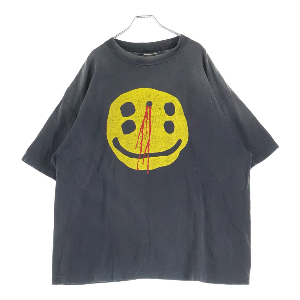 SAINT MICHAEL(セントマイケル) ×CACTUS PLANT FLEA MARKET TEE SMILE カクタスプラントフリーマーケット ティースマイル クルーネック半袖Tシャツ/カットソー ブラック SM-YS1-0000-C01