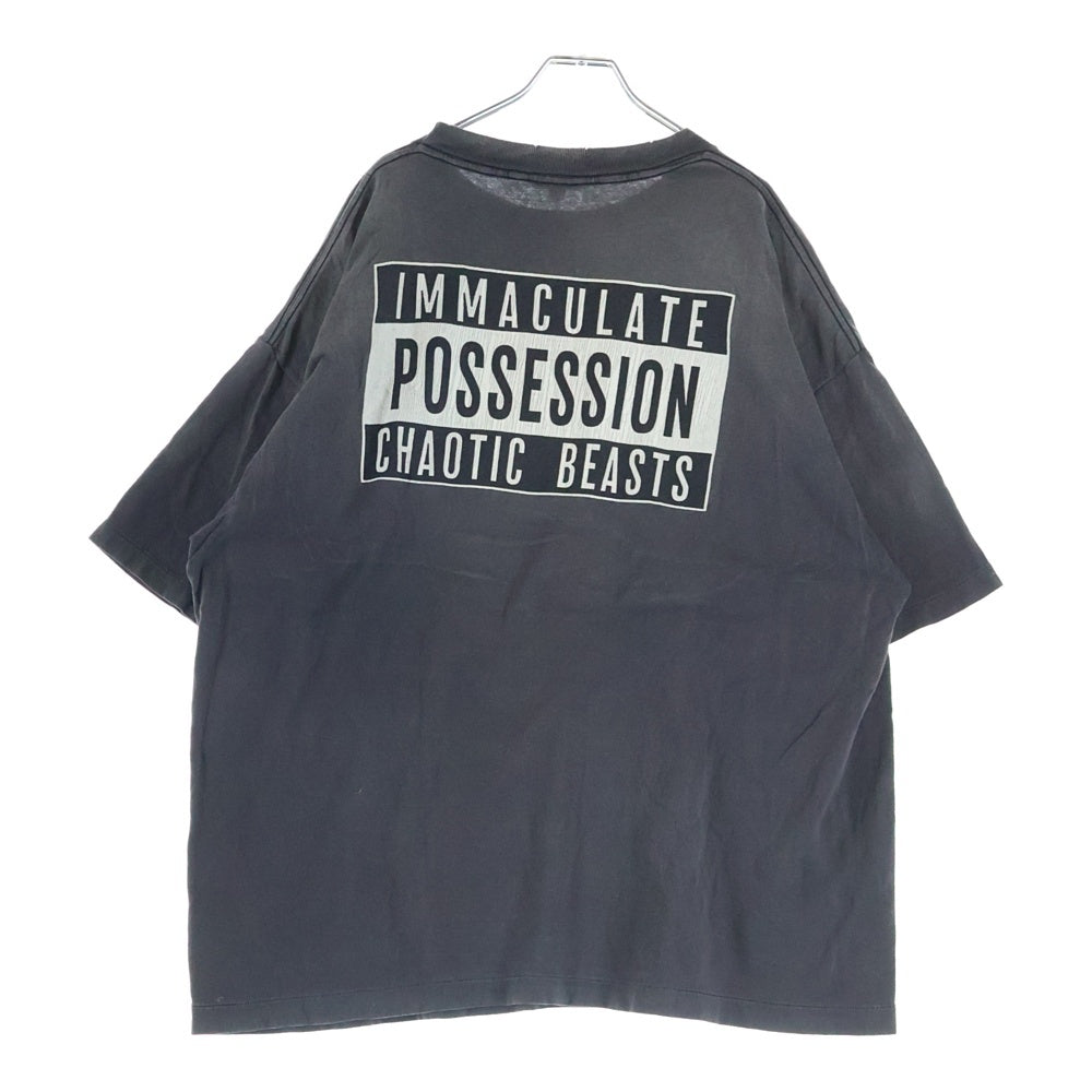 SAINT MICHAEL(セントマイケル) ×CACTUS PLANT FLEA MARKET TEE SMILE カクタスプラントフリーマーケット ティースマイル クルーネック半袖Tシャツ/カットソー ブラック SM-YS1-0000-C01