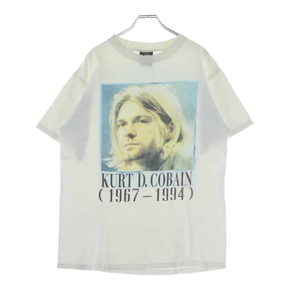 VINTAGE(ヴィンテージ) 90s VINTAGE NIRVANA KURT COBAIN GIANT製 ニルヴァーナー カートコバーン 追悼両面プリント 半袖Tシャツ カットソー ホワイト