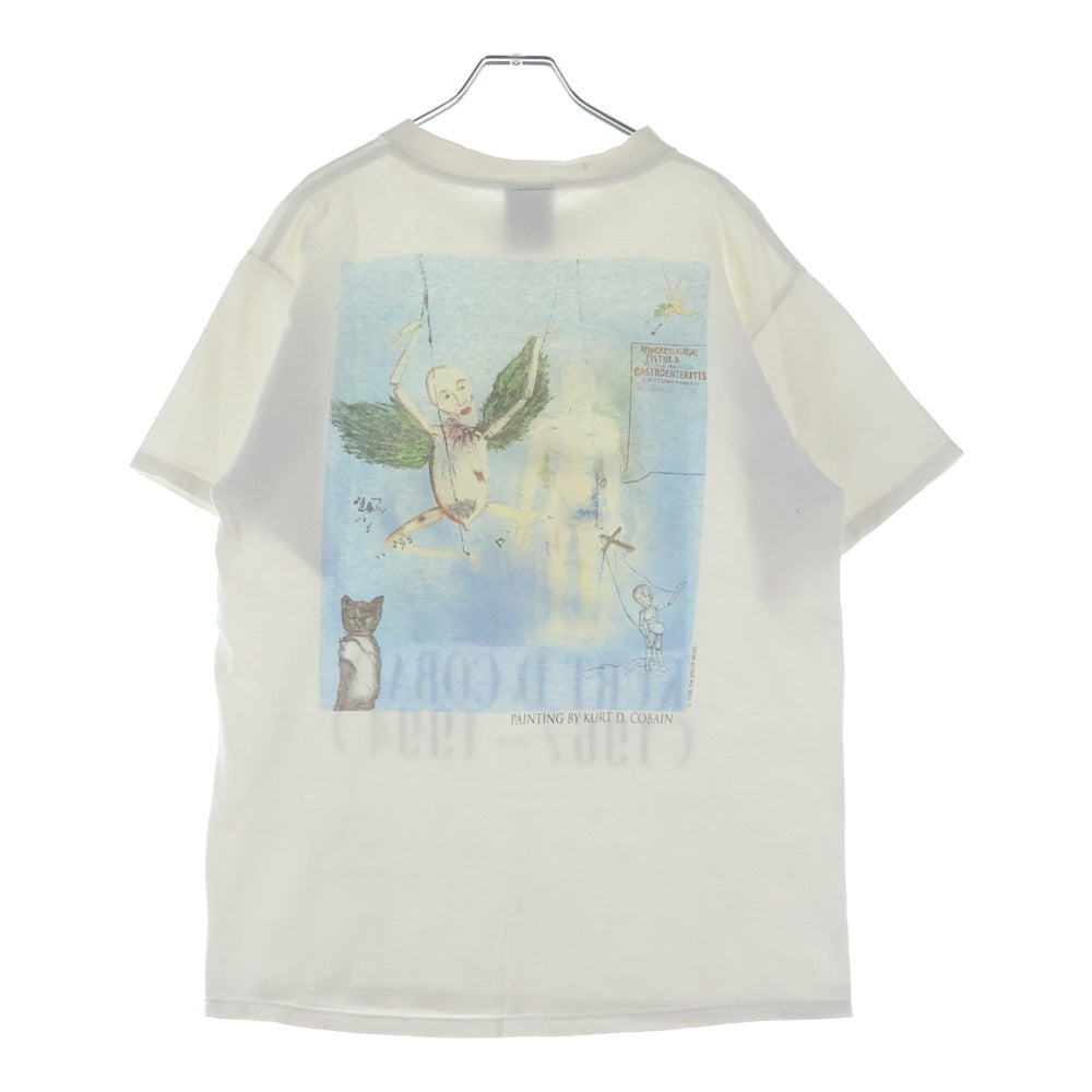 VINTAGE(ヴィンテージ) 90s VINTAGE NIRVANA KURT COBAIN GIANT製 ニルヴァーナー カートコバーン 追悼両面プリント 半袖Tシャツ カットソー ホワイト