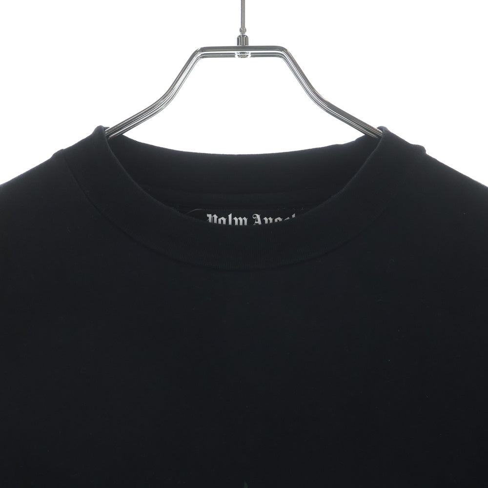 Palm Angels(パームエンジェルス) BURNING SKELETON フロントプリント 半袖Tシャツカットソー ブラック PMAA001R20413034