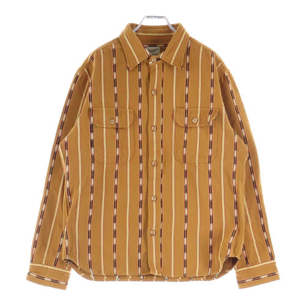 TENDERLOIN(テンダーロイン) T-NATIVE SHT ネイティブ柄 長袖シャツ ブラウン