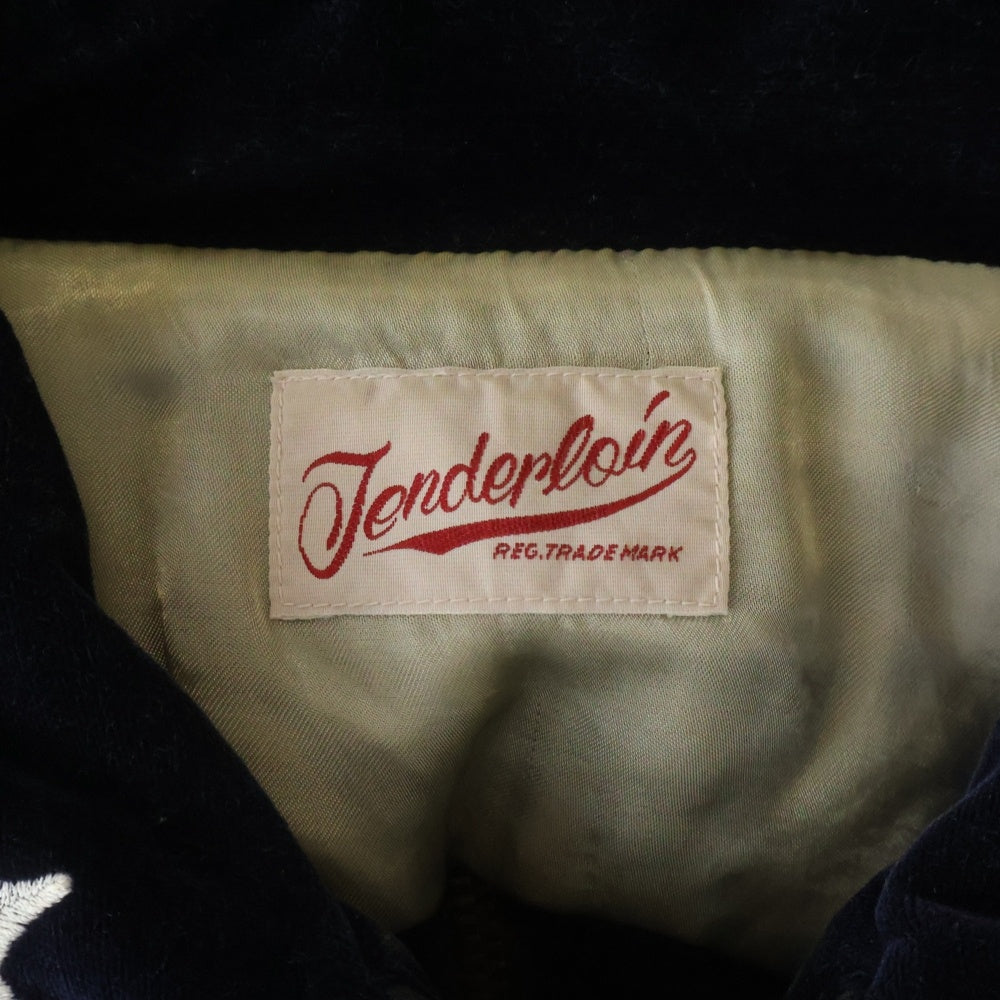 TENDERLOIN(テンダーロイン) SOUVENIR JKT ALASKA VELOURS ベロア スーヴェニア ジップアップブルゾン ネイビー