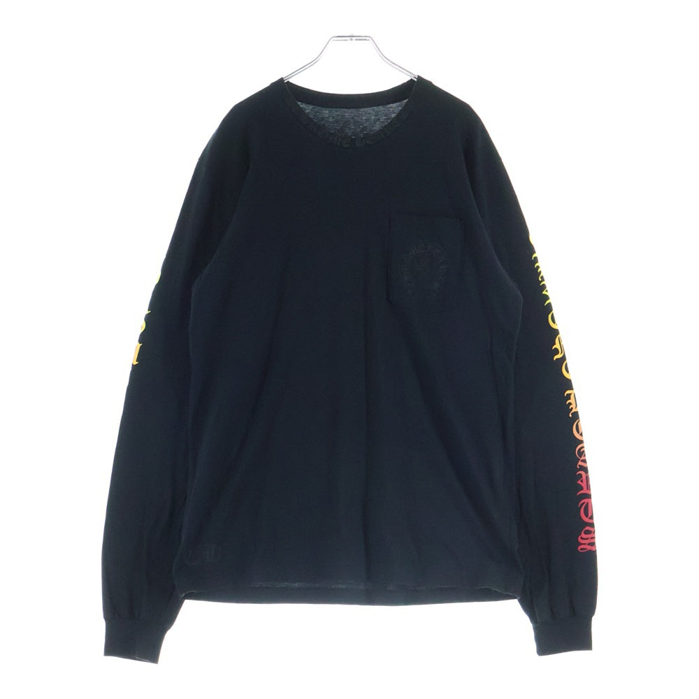 CHROME HEARTS(クロムハーツ) CH L/S NECK LOGO ネックロゴプリント グラデーション 袖ロゴ 長袖Tシャツ ロングスリーブカットソー ブラック/マルチカラー
