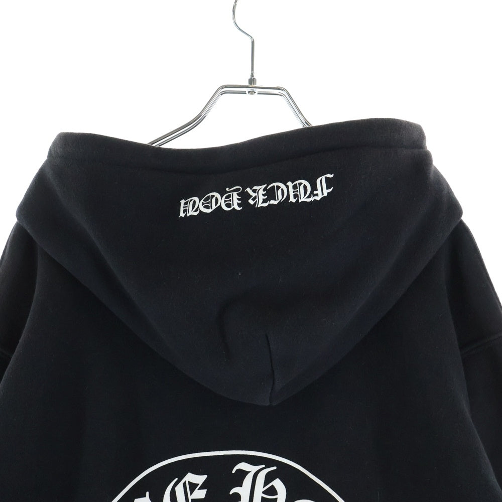 CHROME HEARTS(クロムハーツ) OLD ZIP HOODIE FUCK YOU オールド 裏地サーマル バックホースシュー ダガージップアップパーカー フーディー ブラック