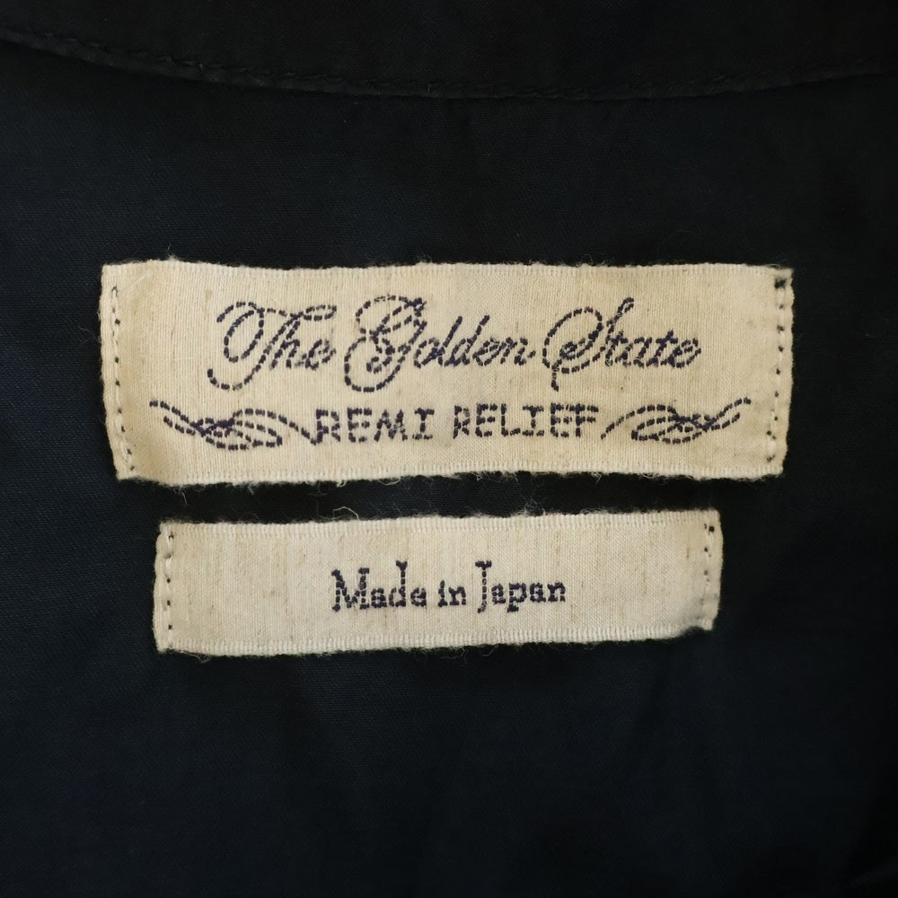 REMI RELIEF(レミ レリーフ) 25SS レーヨンフィブリルツイル 龍虎刺繍 半袖シャツ ブラック