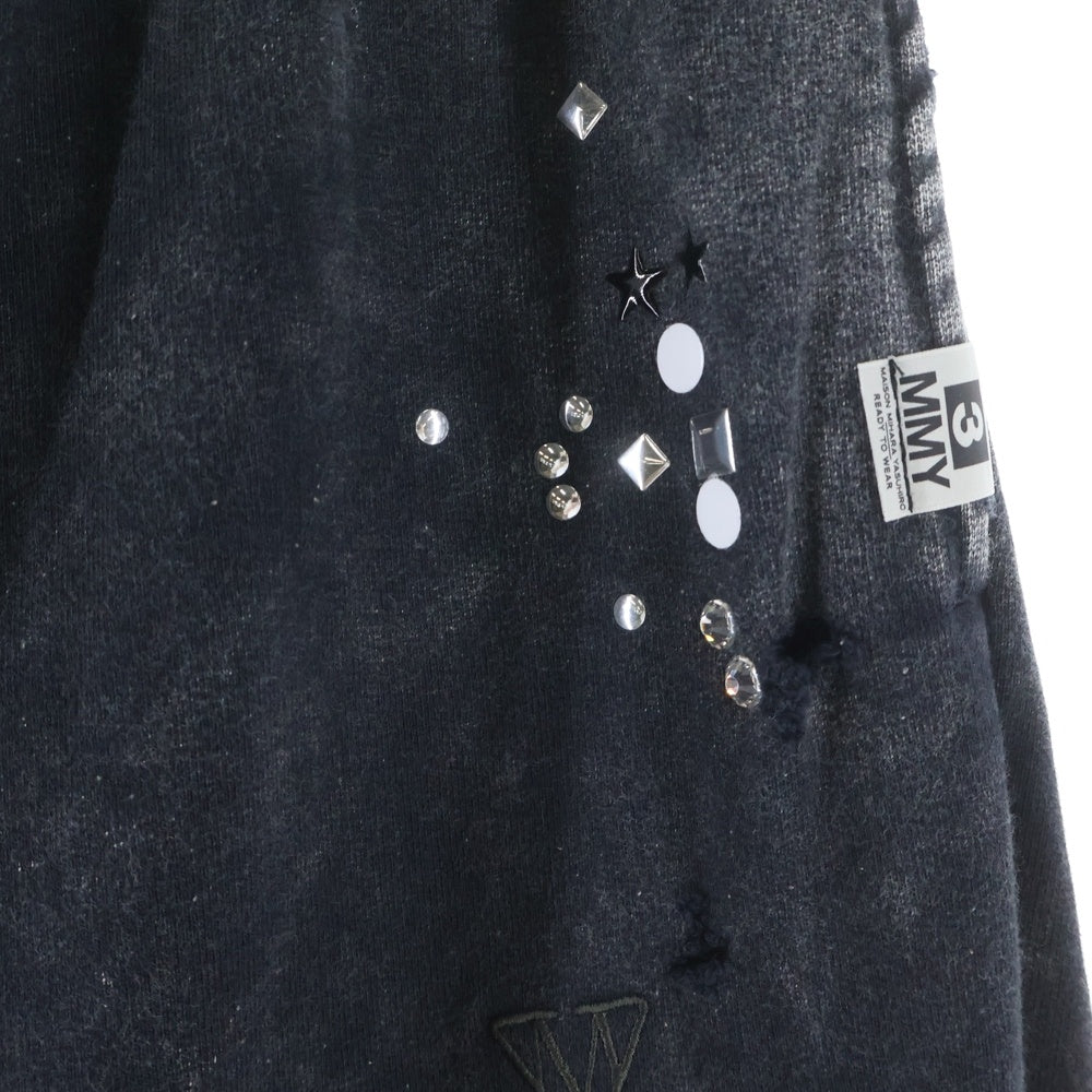 MAISON MIHARAYASUHIRO(メゾンミハラヤスヒロ) 25AW Embellished Bleached Pants エンベリッシュド ブリーチド スウェットパンツ ブラック A15PT563