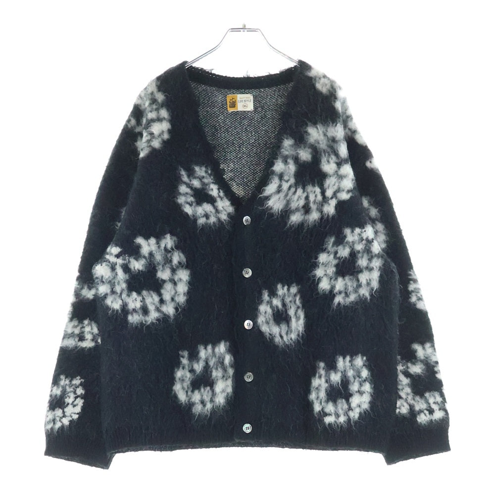 SAINT MICHAEL(セントマイケル) 24AW × DENIM TEARS DT MH CARDIGAN デニムティアーズ モヘア カーディガン ブラック SM-YS1-0000-C50
