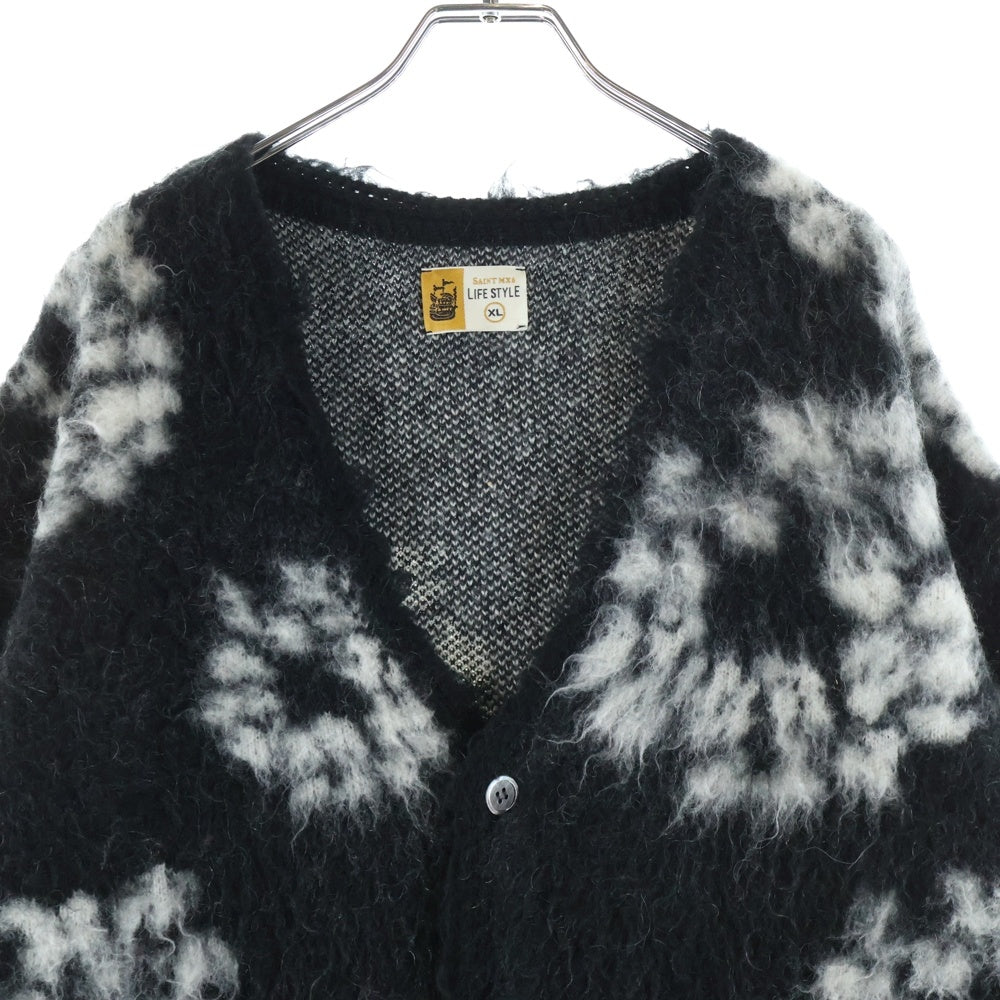 SAINT MICHAEL(セントマイケル) 24AW × DENIM TEARS DT MH CARDIGAN デニムティアーズ モヘア カーディガン ブラック SM-YS1-0000-C50