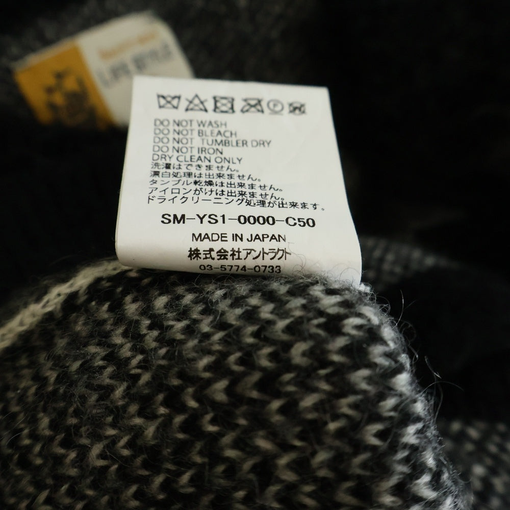 SAINT MICHAEL(セントマイケル) 24AW × DENIM TEARS DT MH CARDIGAN デニムティアーズ モヘア カーディガン ブラック SM-YS1-0000-C50