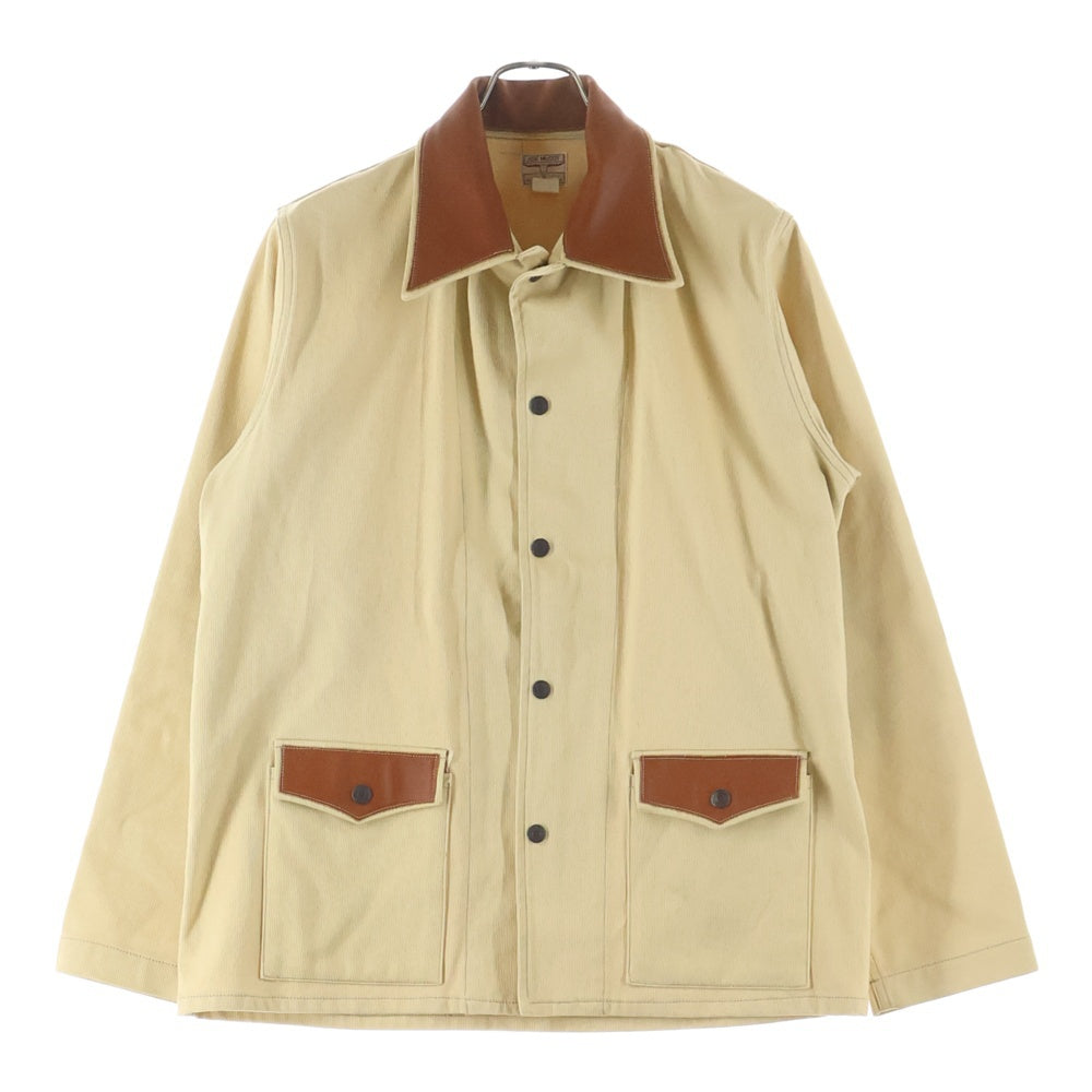 JOE McCOY(ジョーマッコイ) LOT 946 WESTERN RANCHMAN LONG HORNS レザー切替 ピケジャケット ベージュ/ブラウン