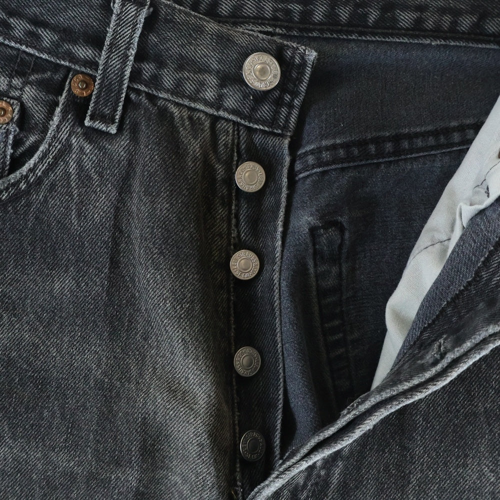 Levi's(リーバイス) 501 ボタン裏653 USA製 後染め ボタンフライ デニムパンツ ブラック 501-0660