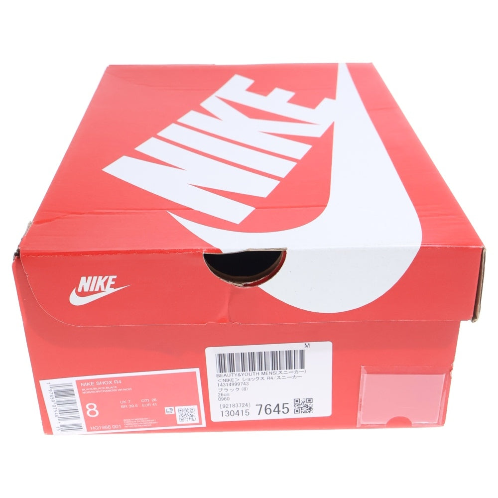 NIKE(ナイキ) SHOX R4 BLACK/BRIGHT CRIMSON HQ1988-001 ショックス R4 ローカットスニーカー ブラック/ブライトクリムゾン US8/26cm