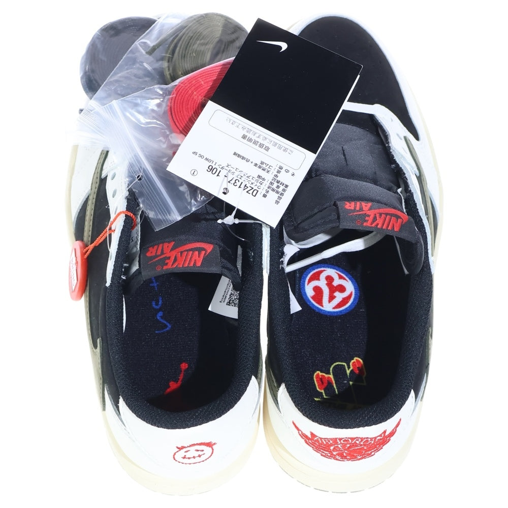 NIKE(ナイキ) ×TRAVIS SCOTT WMNS AIR JORDAN 1 LOW OG Medium Olive DZ4137-106 トラヴィススコット ウィメンズ エアジョーダン1 ローカットスニーカー レディース US7/24cm