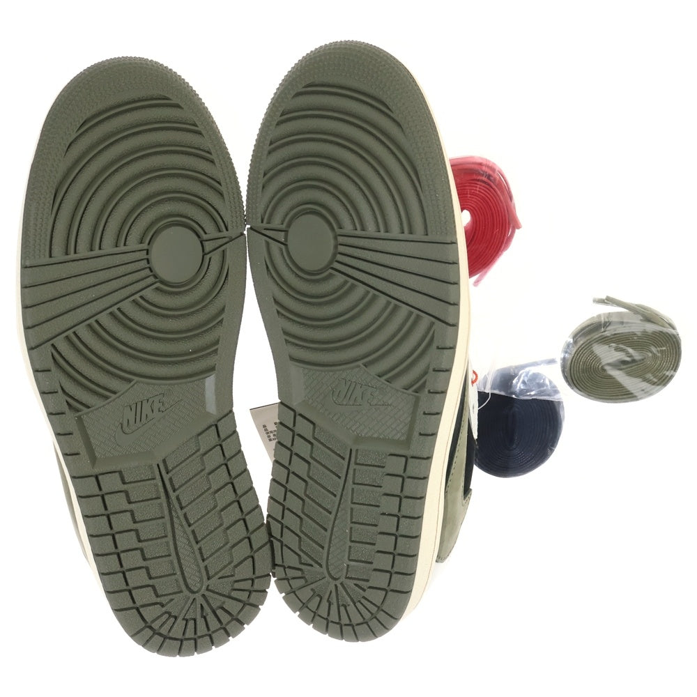 NIKE(ナイキ) ×TRAVIS SCOTT WMNS AIR JORDAN 1 LOW OG Medium Olive DZ4137-106 トラヴィススコット ウィメンズ エアジョーダン1 ローカットスニーカー レディース US7/24cm