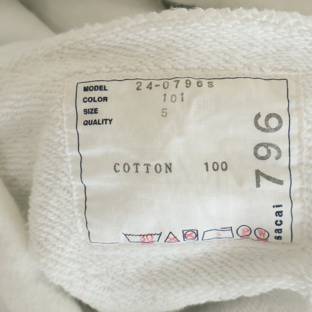 Sacai(サカイ) 24SS Print Hoodie バックプリント プリント パーカー ホワイト 24-0796S