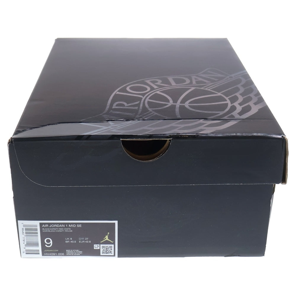 NIKE(ナイキ) AIR JORDAN 1 MID SE HV4091-006 エアジョーダン1 ミッドカットスニーカー レッド/ホワイト/ブラック US9/27.0cm