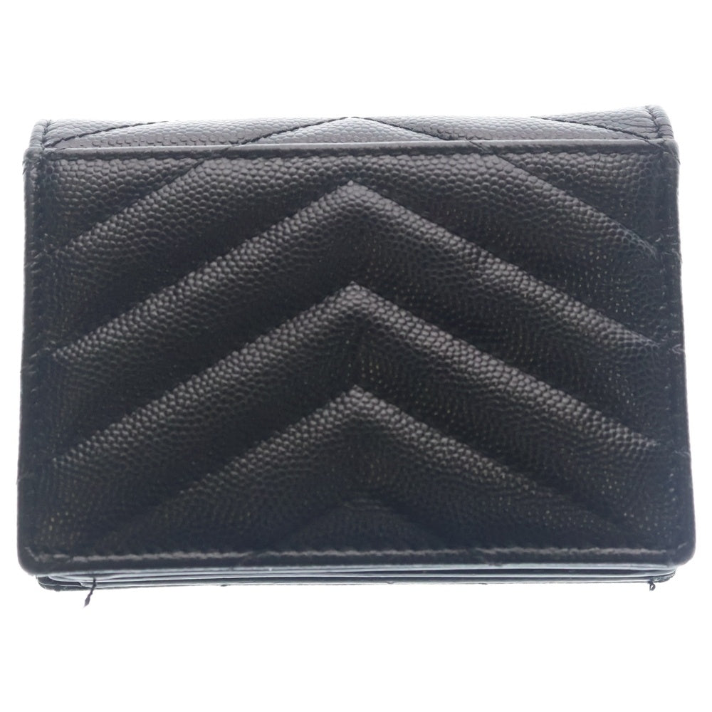 SAINT LAURENT PARIS(サンローランパリ) 二つ折り カサンドラ キルティング レザー 財布 ブラック レディース