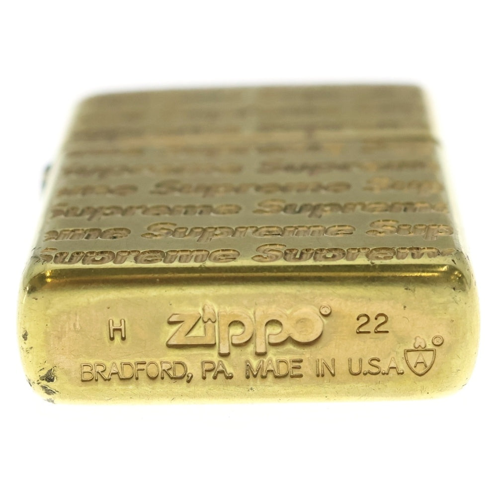 SUPREME(シュプリーム) 23AW Repeat Engraved Zippo リピート ロゴ ライター ゴールド