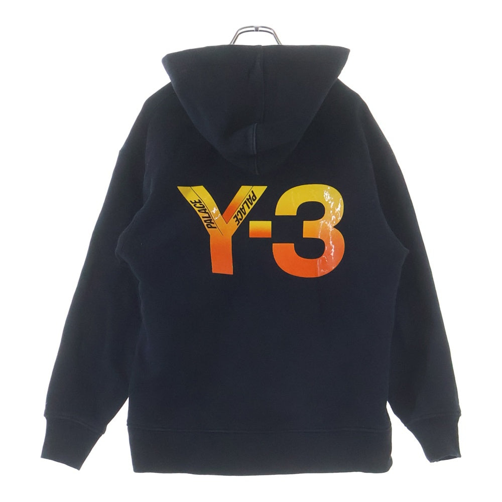 Y-3(ワイスリー) ×PALACE 22AW Logo Hoodie フロントロゴ バックロゴ プルオーバーパーカー コットン ブラック