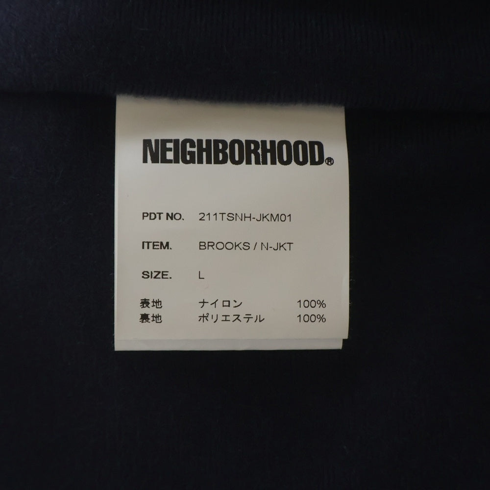 NEIGHBORHOOD(ネイバーフッド) 21SS BROOKS/N-JKT ロゴ 刺繍 コーチジャケット ネイビー 211TSNH-JKM01