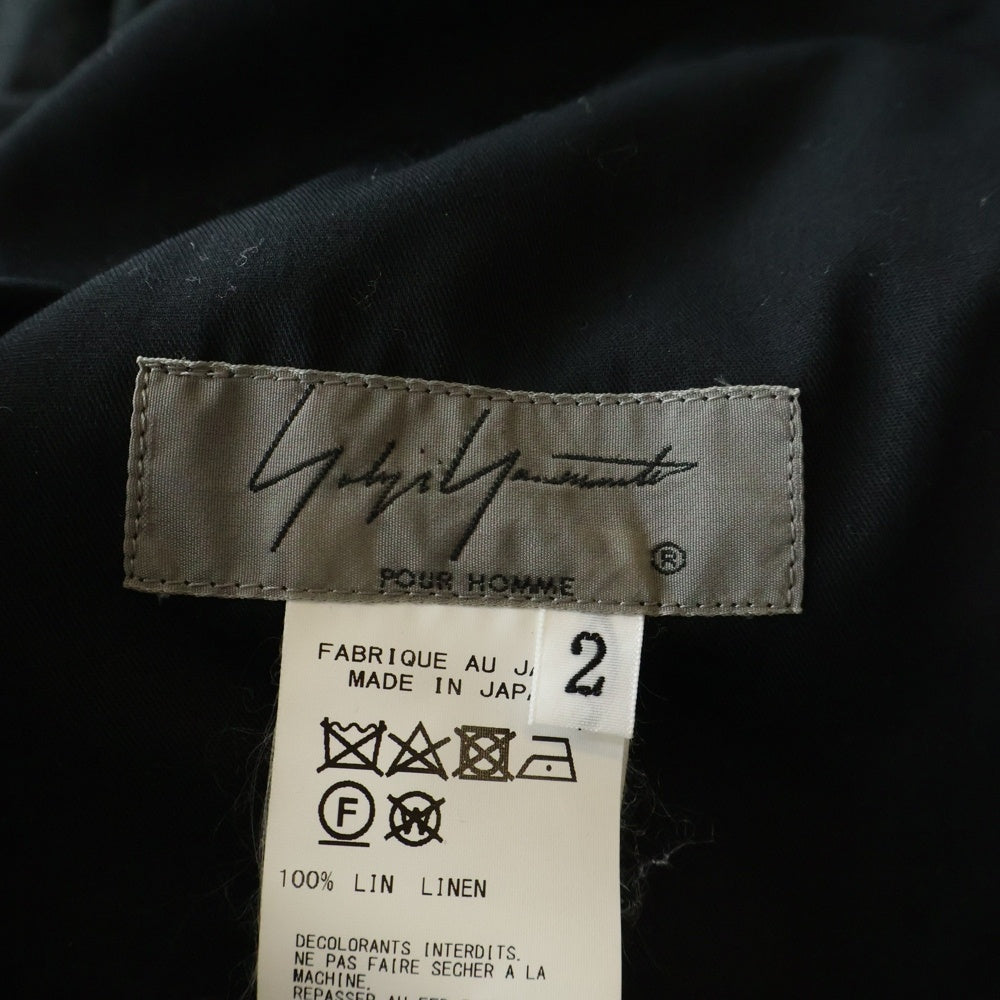 Yohji Yamamoto POUR HOMME(ヨウジヤマモト プールオム) 20SS 朝倉優佳ペイントデザイン ビッグサイズバルーンパンツ リネン ブラック HN-P63-312
