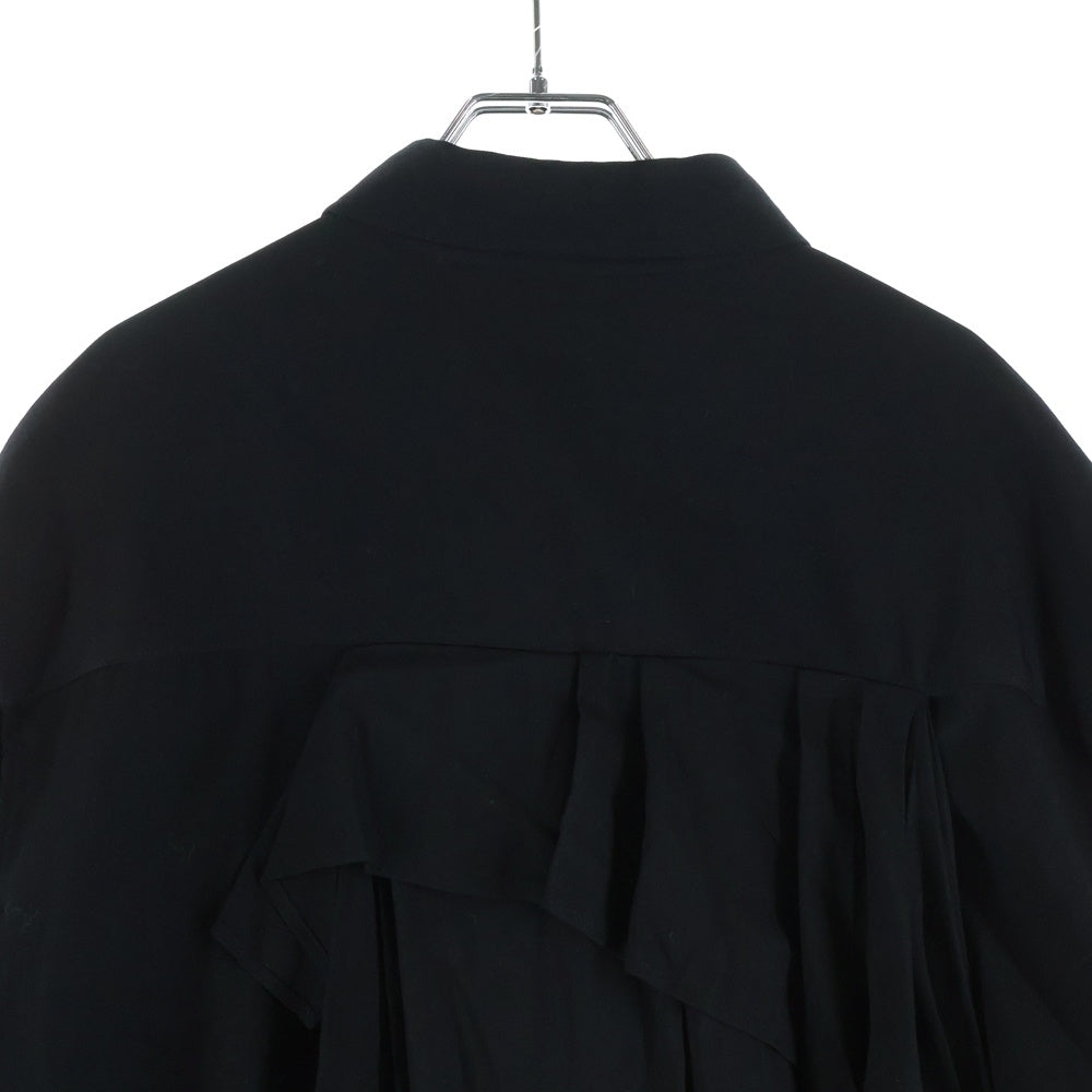 Yohji Yamamoto POUR HOMME(ヨウジヤマモト プールオム) 20AW ドレープシャツギャバ 長袖シャツ ブラック HR-B47-880