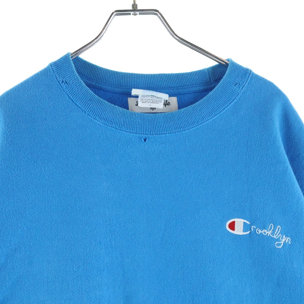 CHAMPION(チャンピオン) ×LEISURE LIFE NYC Reverse Weave リバースウィーブ スウェットトレーナー ブルー