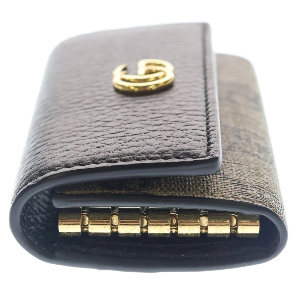 GUCCI(グッチ) PETITE MARMONT GGロゴ キーケース ブラウン/ブラック 456118