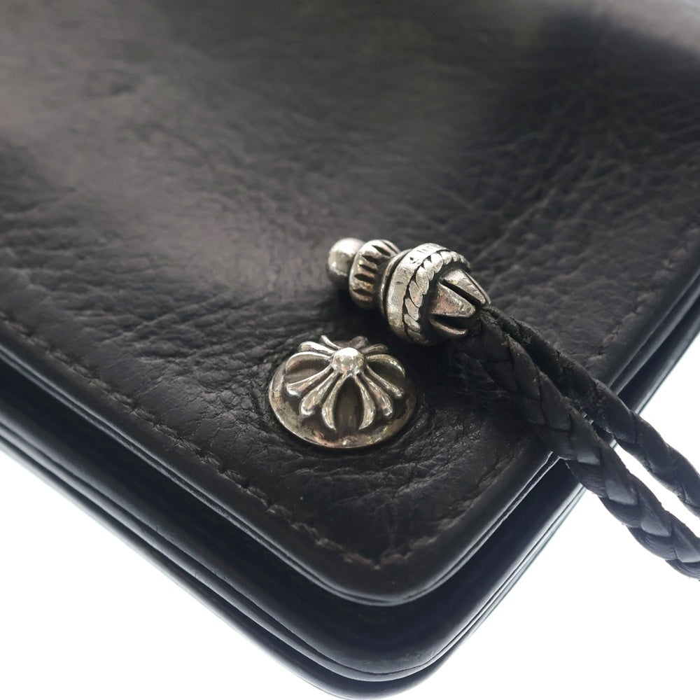 CHROME HEARTS(クロムハーツ) 1ZIP STRAP 1ジップ ストラップ クロスボールボタン レザーウォレット 財布 ブラック