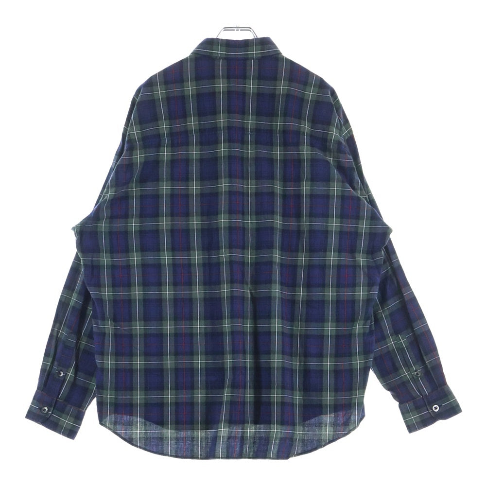 NEIGHBORHOOD(ネイバーフッド) 24SS TARTAN CHECK SHIRT LS チェック柄 コットン 長袖シャツ パープル 241BENH-SHM01
