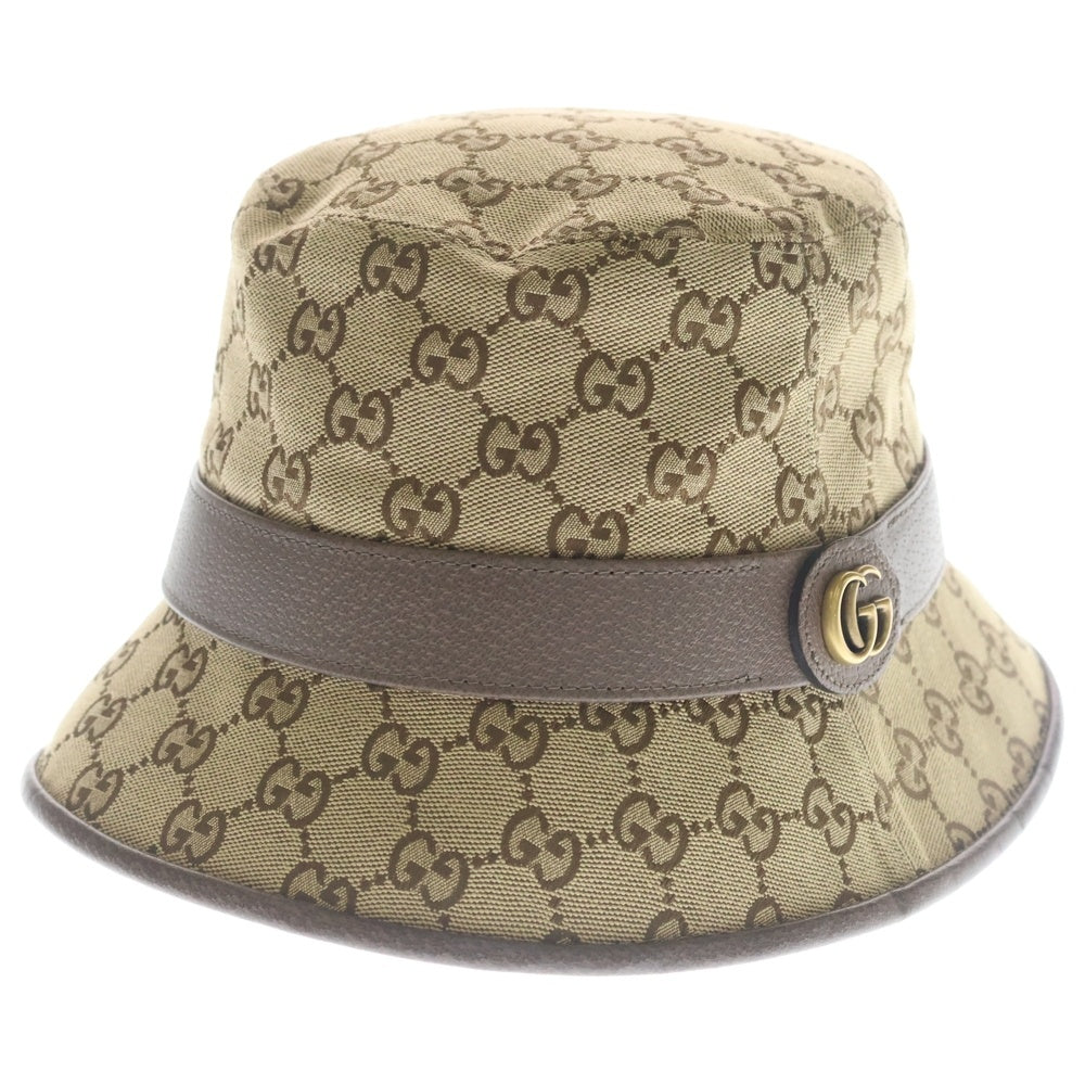 GUCCI(グッチ) GGキャンバス バケット フェドラハット 帽子 ベージュ 576587 4HG62
