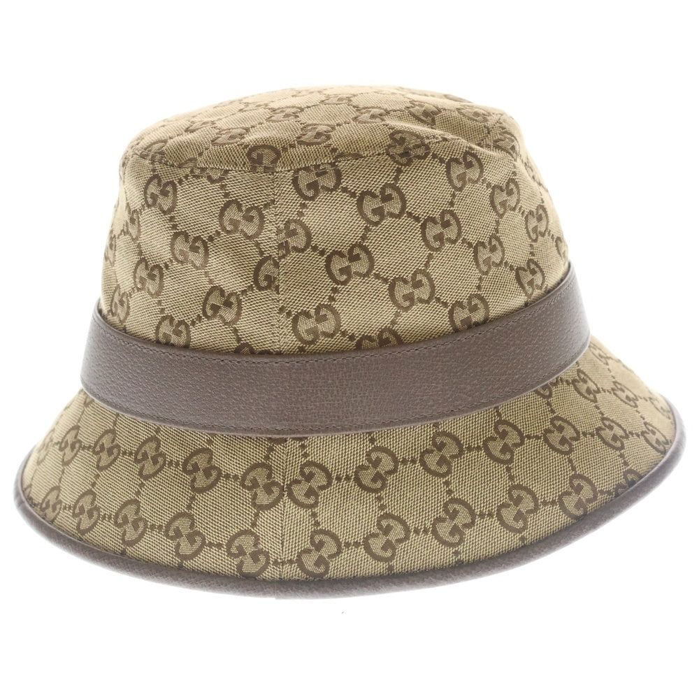 GUCCI(グッチ) GGキャンバス バケット フェドラハット 帽子 ベージュ 576587 4HG62