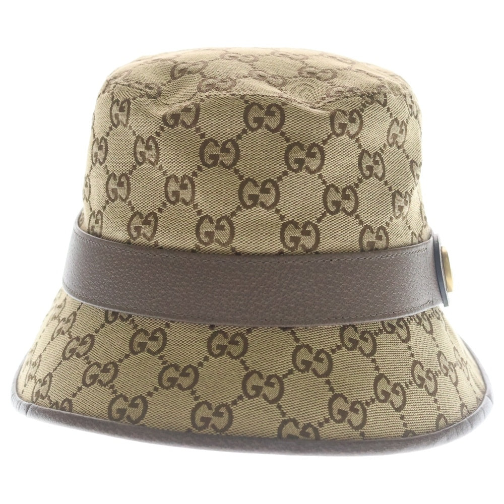 GUCCI(グッチ) GGキャンバス バケット フェドラハット 帽子 ベージュ 576587 4HG62