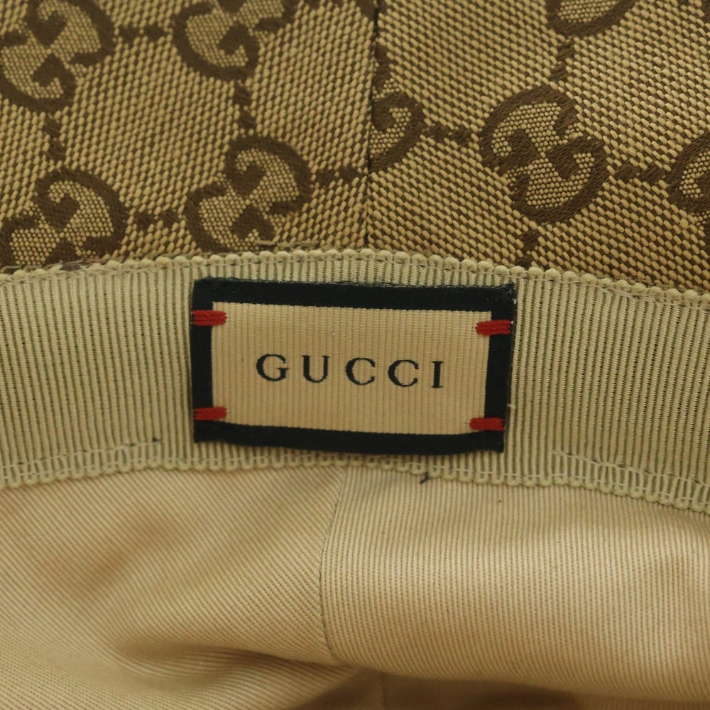GUCCI(グッチ) GGキャンバス バケット フェドラハット 帽子 ベージュ 576587 4HG62