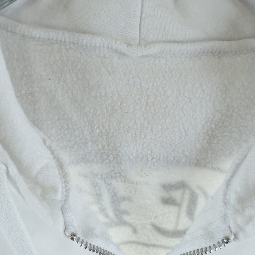 CHROME HEARTS(クロムハーツ) SWTSHRT HD ZIP バックホースシュー 袖フローラルプリント ジップアップフーディーパーカー ホワイト