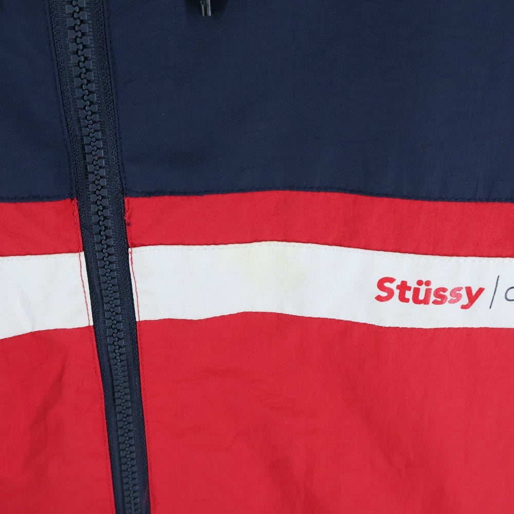 STUSSY(ステューシー) 90s OLD NYLON ZIP UP JACKET ナイロン ジップアップジャケット ネイビー/レッド