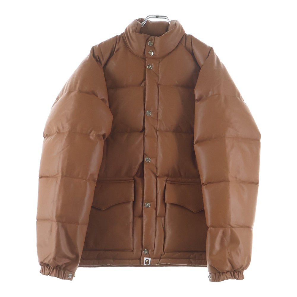 A BATHING APE(アベイシングエイプ) 25AW LEATHER CLASSIC DOWN JACKET シープスキン レザー クラシック ダウンジャケット ブラウン 001DNL801011M
