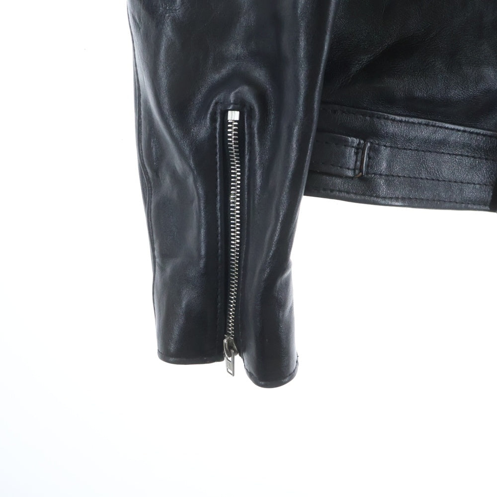 Lewis Leathers(ルイスレザー) 441T CYCLONE TIGHT FIT サイクロン タイトフィット ベジタブルタンニンカウハイド レザー ダブルライダースジャケット ブラック